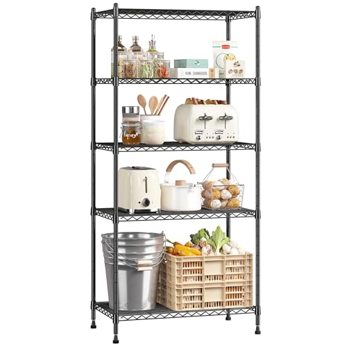5 Tier Storage Shelves 1010LBS Wire Shelving Unit Adjustable Metal Shelving Pantry Shelves Sturdy...