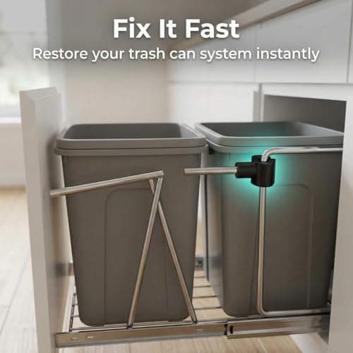 Image of SplashNColor Trash Can Lock Replacement - Snap Handle Connector Compatible with RevAShelf Waste Bin Repair - Durable ABS Construction - Easy-to-Install Spare Parts for Garbage Can Latch Repair 4 Pack