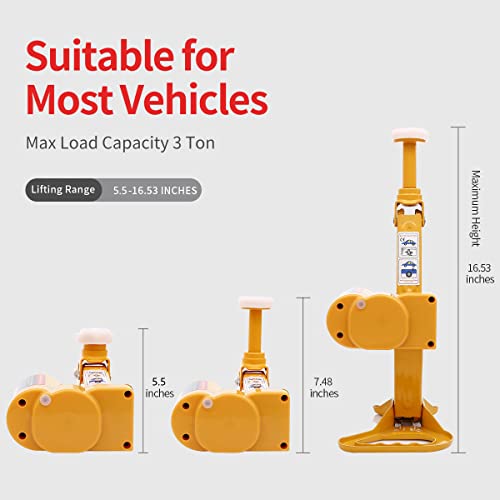 Trihelper Electric Car Jack Kit - 12V Trailer Floor Jack Stands Set 3 Ton Vehicle Scissor Car Lift For Tire Change & Road Emergencies With Impact Wrench And Tire Pump #TOP2