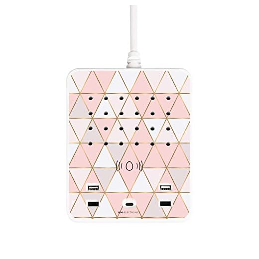 EGG ELECTRONICS PowerStation PRO, Innovative Ladestation, lädt bis zu 12 Eurostecker Typ-C + 4 USB, 1 USB-C, Wireless Charging gleichzeitig, Mehrfachsteckdose, Überspannungsschutz, Farbe:Pastel
