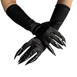 Wgudzpj Cat Claw Gloves Black Costume Accessories for Women Long Nail/Claw Glove for Halloween