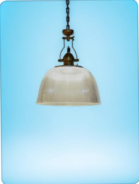 Image of Stainless Steel Prismatic Dome 12 Inch Industrial Pendant Light for Home Decorative Lamps - Bedroom, Living Room & Decoration