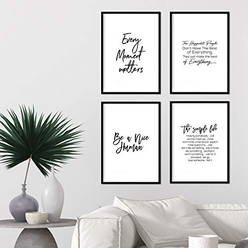 Nacnic Pack de Posters con Frases inspiracionales. Set de láminas de decoración con Frases y Palabras motivadoras y llenas de energia. Tamaño A4