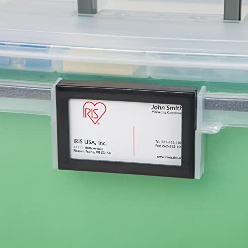 Iris Usa 19 Quart Weatherpro Plastic Office Storage Portable Letter Size File Box With Organizer-Lid And Seal And Secure Latching Buckles, Weathertight, Clear With Black Buckle, 1 Pack #TOP5