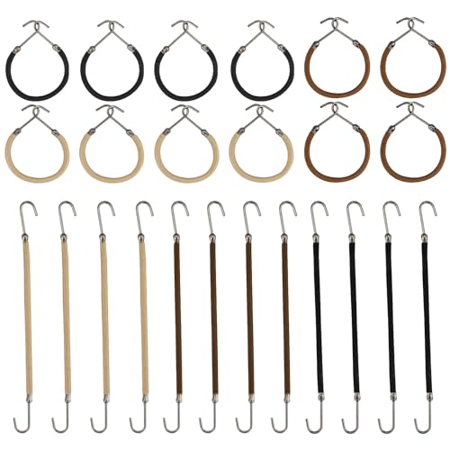 24 Piezas Gomas de Pelo Elástica, Coleteros Ajustables Ganchos para Mujer, Coleteros Pelo Niña