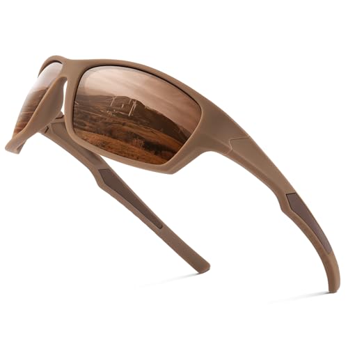 Fanshen Polarized Wrap Around Sunglasses for Men Women