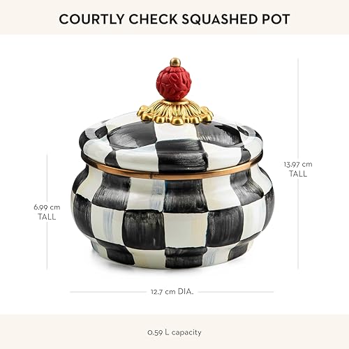 MacKenzie-Childs Courtly Check Enamel Squashed Pot