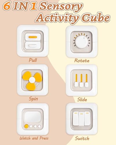 Image of 6 in 1 Busy Cube Montessori Toys for 1 Year Old Boy, Baby Sensory Toys for Ages 1-3, Toddler Learning Activities Stocking Stuffers Travel Toy Birthday Gift for 1 2 3 Year Old Boy Girl