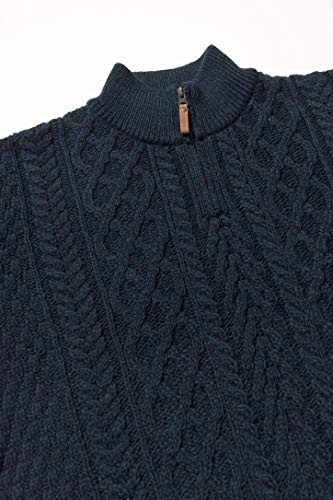 Image of Aran Crafts Men's Irish Soft Cable Knitted Zip Neck Jacket (100% Merino Wool)