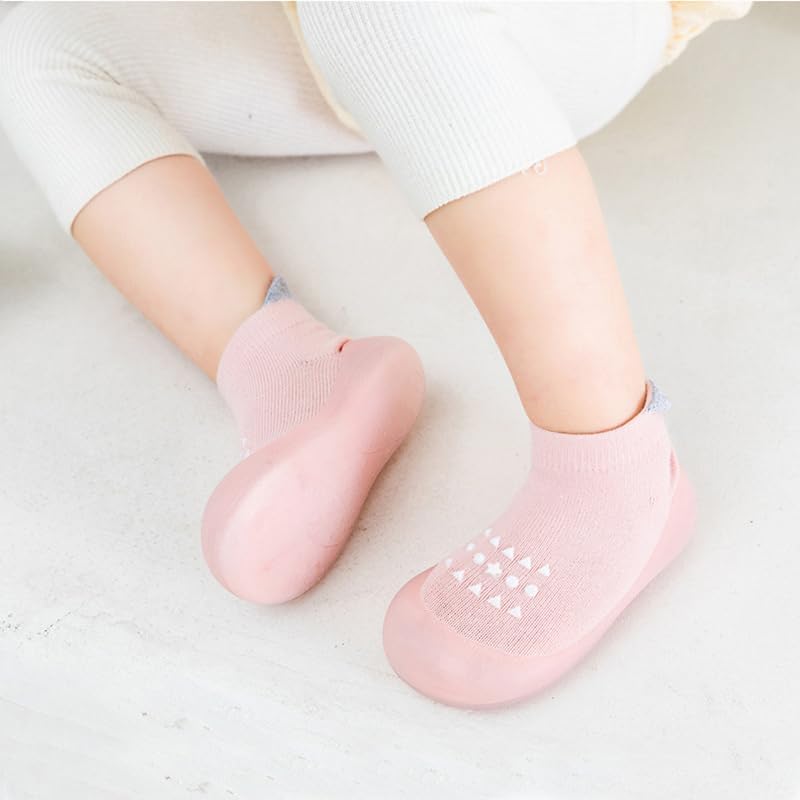 2 Pairs Baby Sock Shoes Boys Girls Non Slip Soft Rubber Sole Sneakers Toddler Infant Slip On Slippers First Walking Shoes - Image 3