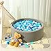 STARBOLO 150 Pcs Ball Pit Balls Stars Hearts Strips, Blue Balls for Ball Pits, Children's Pool Water Toys for Baby Pool, Play Toy Balls for Kids Toddler Birthday Party Decoration