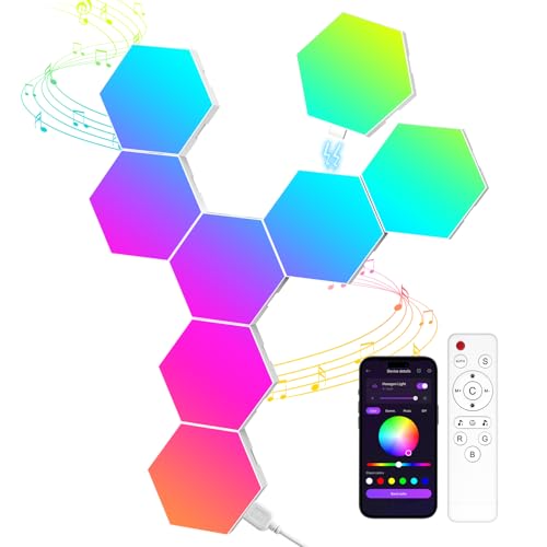 MeRGBWLife Hexagon LED Light Panels 8 Pack – Smart RGB