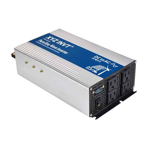Image of XYZ INVT 2000W Pure Sine Wave Inverter DC 48V to AC 110V 120V Power Converter 4000W Peak with LED Display for Most Small Power Appliances