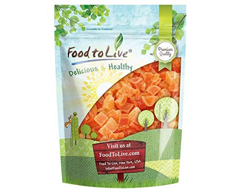 Dried Diced Papaya, 2 Pounds - Kosher, Vegan, Sweetened, Unsulfured, Bulk