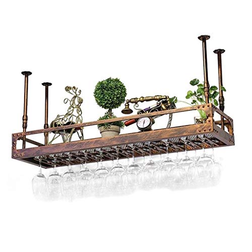 Weiyue Estante de Pared- Barra de buhardilla montada en la Pared del ático Barra de Vino al revés Soporte for Copa de Vino Inicio (Color: Bronce, Negro, tamaño: una Variedad de tamaños Disponibles)