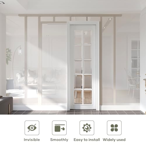 Image of EaseLife 4FT /48in Sliding Pocket Door Hardware Kit,Commercial Grade,Aluminum Box Rail Kit,Slide Smoothly Quietly,Easy Install,No Door (44.5in Track Kit for 23 inch~24 inch Wide Single Door)