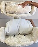 Befestigung: mit Kratzbaumschraube M8 oder M10 (nicht mitgeliefert!) durch das vorgebohrte Loch von oben im Kratzstamm (vorgebohrt für M8 Schrauben, bei M10 Schrauben bitte Loch erweitern)