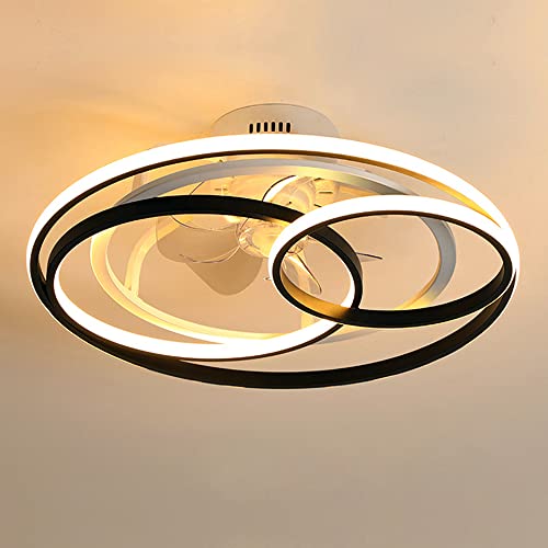 JMrider Moderne Deckenventilator Mit Beleuchtung LED Fan Deckenleuchte Dimmbar Fernbedienung Deckenlampe Windgeschwindigkeit Unsichtbares Leise Ventilator Deckenlicht Esszimmer Wohnzimmer Schlafzimmer Cover