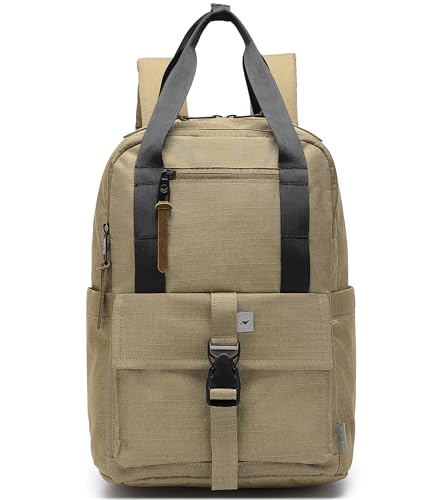 SUNNY BIRD 18L Casual Daypack, Lightweight and Travel Friendly Laptop Backpack for Women, Men and Adult, Fits 14 Inch Laptop (Brown, Medium)