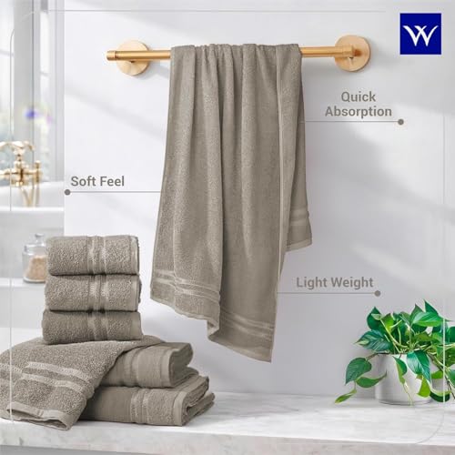 Image of Welspun 100% Cotton Quick Dry Bath Towel | High Absorbency Super Soft, Fast Drying Towels for Bath | 380 GSM Large Size 1 Piece Bath Towel for Men and Women | Sized 70cm X 150cm, Grey