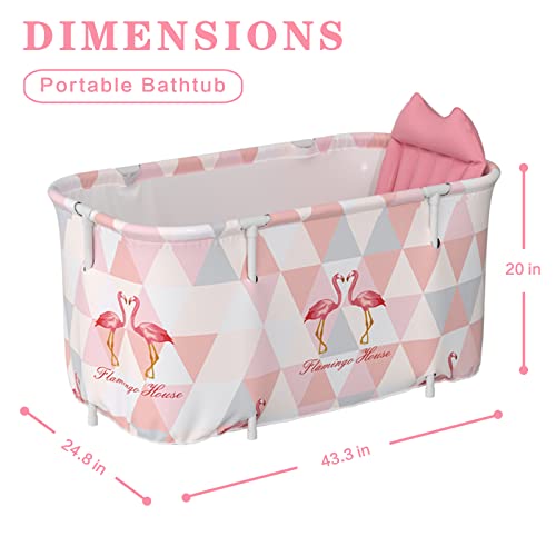 Portable Bathtub For Adult, Foldable Soaking Freestanding Collapsible Tub For Shower, Cold Plunge Tub For Ice Bath,Hot Bath Tub, Spa Bath Tub With Inflatable Pillow,Seat For Bathroom #TOP1