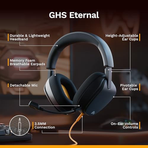 Glorious GHS Eternal 40mm Over-Ear Gaming Headset w/ Detachable Mic & 3.5mm (Black) - image 9