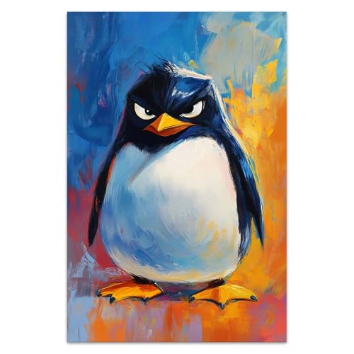 Bvkilrvc Angry Penguin Canvas Print (12x18 inch)