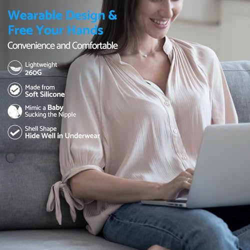 Image of 1Set, Wearable Breast Pump for Feeding Mothers, Breastfeeding Pump with 4 Modes & 12 Levels, Portable Electric Milk Pump Rechargeable, BPA FREE