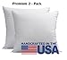 Euro Pillows 26x26 Set of 2 Square Pillow Inserts for Decorative Bed Pillow Shams - Hypoallergenic, Down Alternative Fill - Crafted in the USA by Deluxe Home Basics (2 Pack)