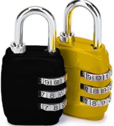 Paquete de 2 cerraduras de combinación, candado de 3 dígitos sin llave, cerraduras de equipaje reiniciables para mochila, gimnasio, escuela y