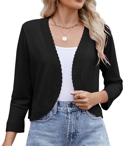 Women's Long Sleeve Knitted Cardigan Solid Color Open Front Tops Shrug