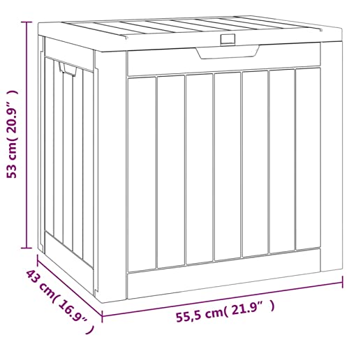 JUNZAI Gartenbox, Kissenbox Outdoor WassBerdicht, Auflagenbox, Aufbewahrungsbox, Terrassenschrank, Gartentruhe, Gartenkiste, Garten Aufbewahrung, Hellbraun 55,5x43x53 cm Polypropylen – Bild 3