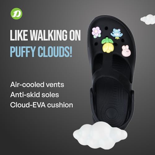 Image of DOCTOR EXTRA SOFT Women's Classic Charms Clogs /Sandals with Adjustable Back Strap for Adult | Comfortable & Light Weight | Stylish & Anti-Skid |Waterproof & Everyday Use Mules for Girls & Ladies D-511