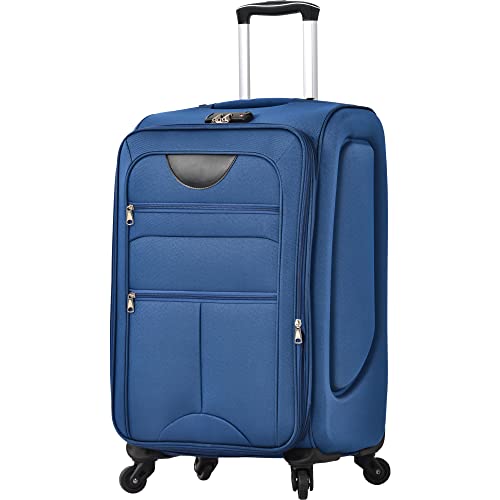 Expandable Softside Luggage 3 Piece Set with TSA Lock and Spinner Wheels, Lightweight Travel Bags, Blue4