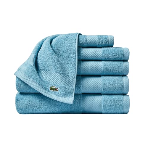 Lacoste Heritage Supima Cotton 6-Piece Towel Set, Celestial