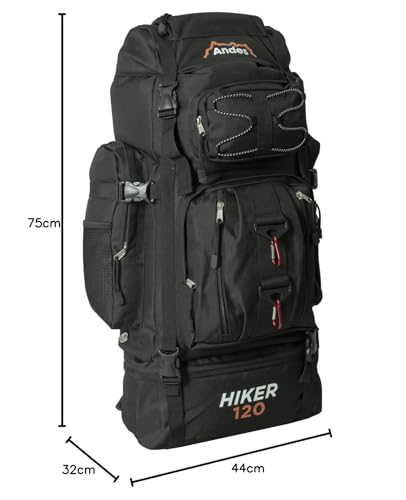 Andes 120L Hiker Backpack Extra Large Hiking/Camping Luggage