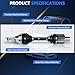 Maxfavor CV Axle Front Pair AWD Fit for 2002-2004 Subaru Outback, 2000-2002 Subaru Forester, 1999-2004 Impreza, 1999-2004 Legacy& 2003-2006 Subaru Baja CV Axle Shaft Joint Auto Trans Left Right Side