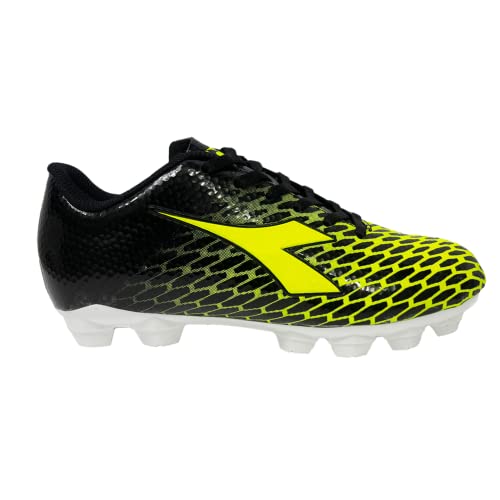 Diadora SMU Cattura LPU Youth Firm Ground Cleats, Black/Fluo Yellow Diadora, 6 Big Kid2
