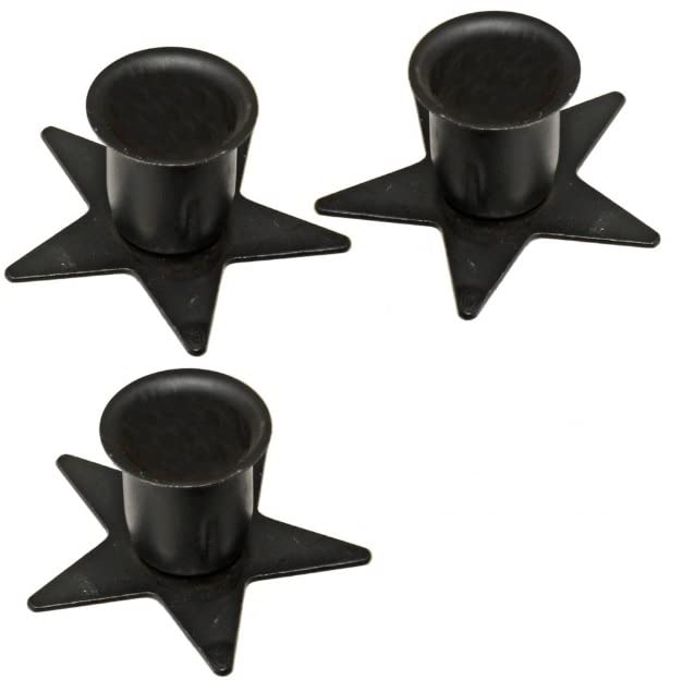 Saving Shepherd 3 Star Candle Holder Set - Wrought Iron Country Metal Stars by Amish Blacksmith Lancaster Pennsylvania USA