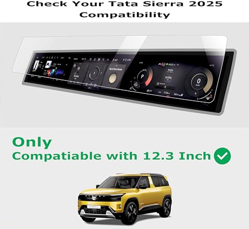 Image of OHAYO Matte Screen Protector Set for Tata Sierra 2025, 2026 & 2027 Facelift Top Model | 12.3 Inch Triple Display Protection for Infotainment Screen, Steering Instrument Cluster & AC Control Panel | Anti Fingerprint, 9H Hardness, Military Strength Scratch Resistant Film | Not Tempered Glass