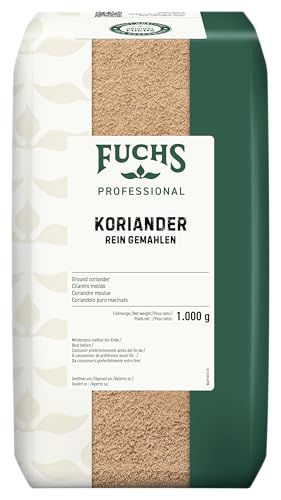 Fuchs Professional - Coriandre moulue | 1 kg | épices à pain, assaisonnement pour cornichons | Qualité professionnelle pour les consommateurs en vrac et la gastronomie