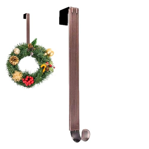 Teksome Perchas ajustables para corona de puerta, soporte de corona de carga fuerte extensible, productos de decoración del hogar para cosecha de otoño, Navidad, Acción de Gracias, Halloween, Pascua