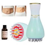 FEEJOY Lymphatic Drainage Massager & Massage Tool with Cellulite Oil, Body Sculpting Machine & Fascia Blaster for Cellulite with Microcurrent, Light, Heat & Vibration, for Legs, Arms & Belly