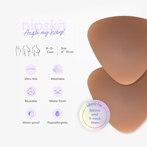 Image of NIPSKIN Triangular Ultra-Thin, Reusable, Adhesive, and Hypoallergenic Nipple Covers - For Cup B-D+ -