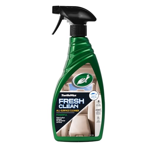 Turtle Wax Fresh Clean All-Surface Interior Car Cleaner, Removes Stains, Odours & Grime From Car Upholstery, Vinyl, Leather, Plastics and More, Effective Car Freshener, New Car Smell, 500ml, Pack of 1