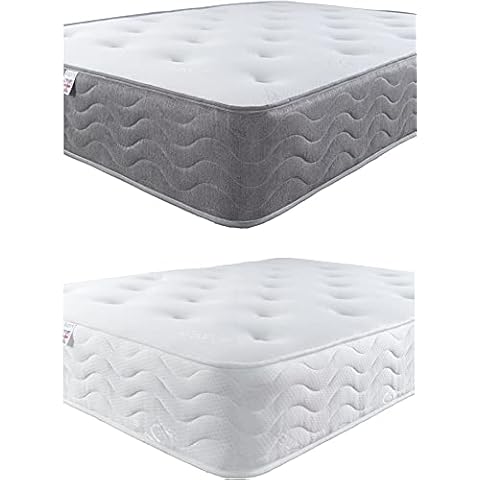 Aspire Beds 10" Deep 2 Layer Quad Comfort Natural Eco Fillings & AC Aspire-Cool Touch Tufted Sleep Surface Hybrid 1000 Pocket Spung Ultimate Mattress, White Border, 4ft Small Double (4ft x 6ft3) Cover