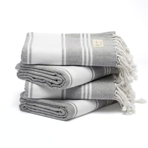 Salt Earth Turkish Cotton Beach Towel Set (4-Pack)