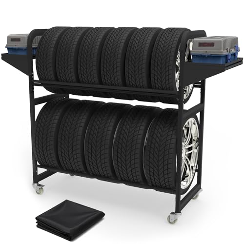 Neorexon Adjustable Rolling Tire Rack