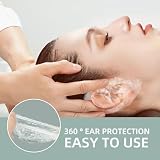 100 Stück Einweg Ohrenschützer Wasserdichte, Dusche Ohr Abdeckung, Transparente Ohrbedeckungen mit Elastischen Bändern für Haarfärbemittel, Dusche, Baden, Bad, Spa, Friseursalon, Zuhause und Hotel