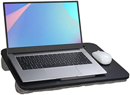 Lap Desk Black, Portable Laptop Desk Fits Up to 16" Laptops, with Tablet Slot, Built-in Cushion, Great for Home & Office，Lap Desk for Laptop，Laptop Lap Desk，Lap Desk with Cushion